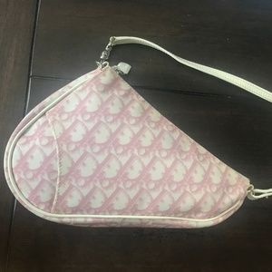 Christian Dior Pink Saddle Pochette Bag